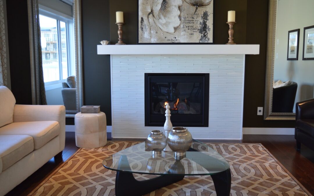 modern fireplace design in living room